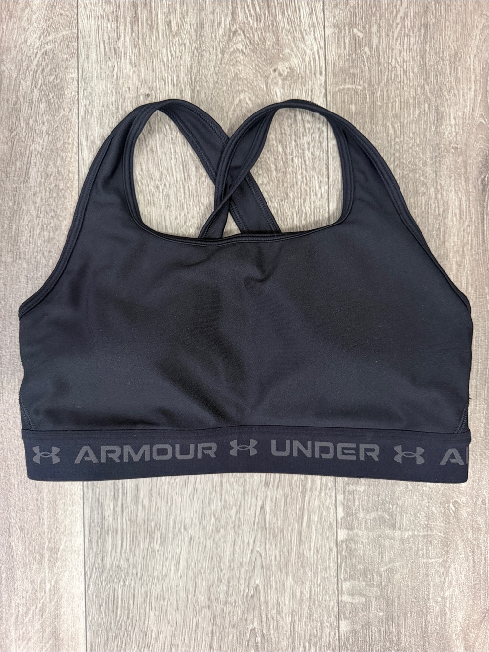 Under Armour Black Cross-Back Logo Sports Bra
